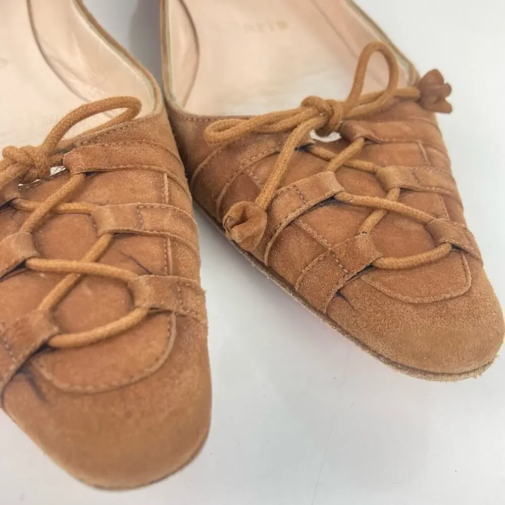 CHRISTIAN LOUBOUTIN Brown Suede Leather Flats - Size 36/6